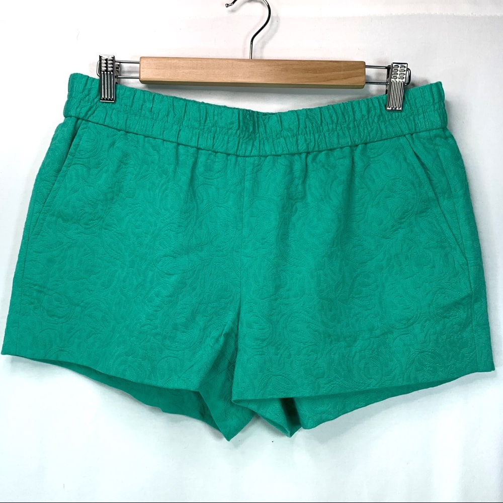 J. Crew blue green elastic waist shorts